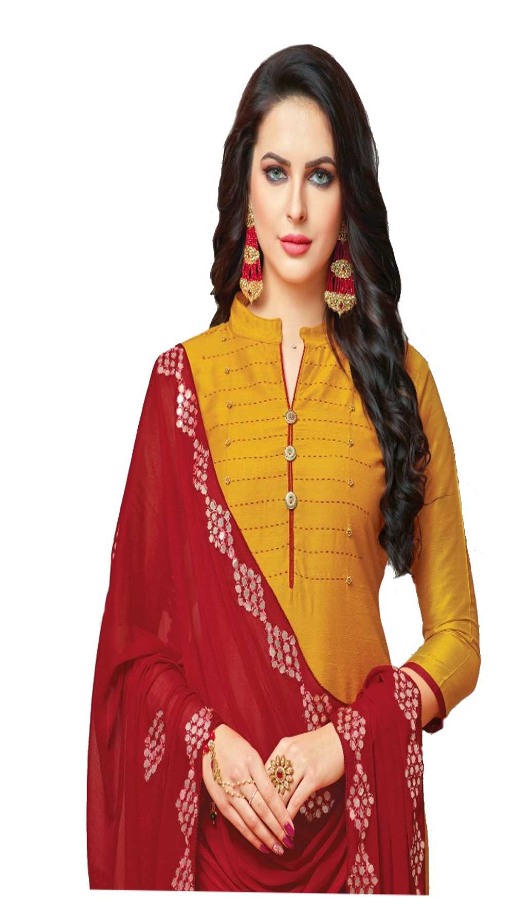 South Silk Designer Dress Materials Mango Yellow