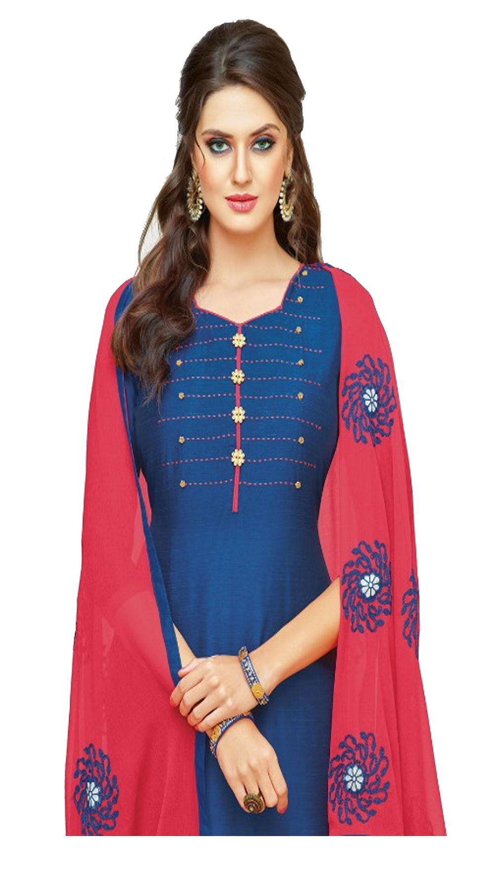 South Silk Designer Dress Materials Royal Blue