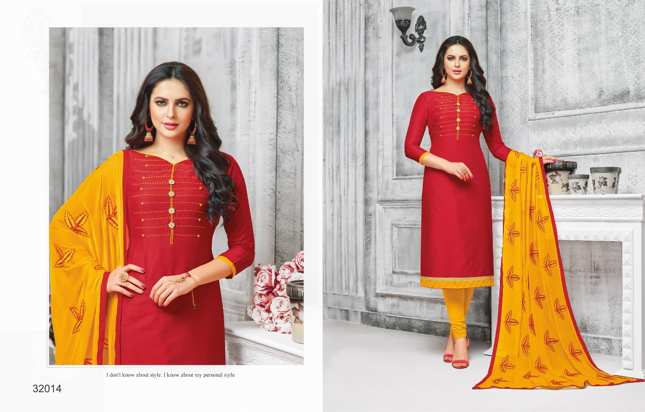 South Silk Designer Dress Materials Red color