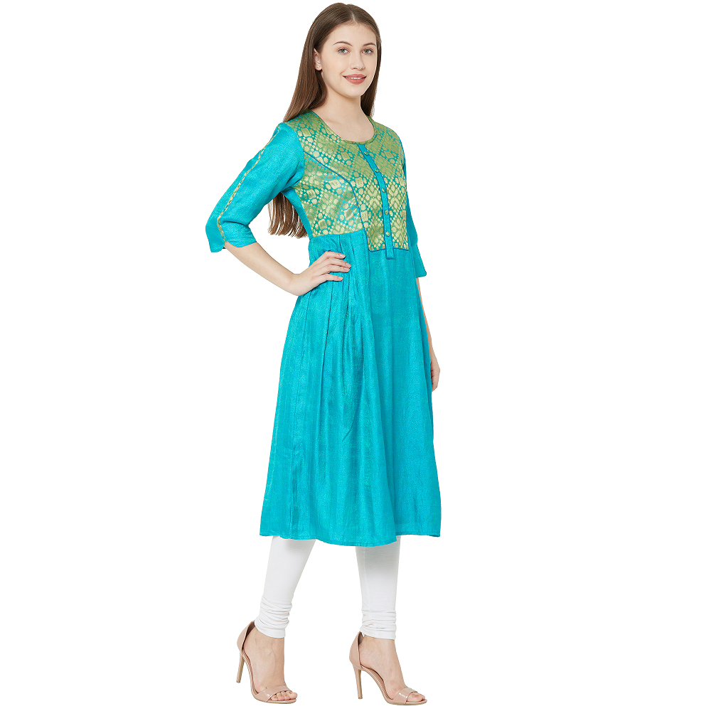 Update more than 122 turquoise color kurtis best