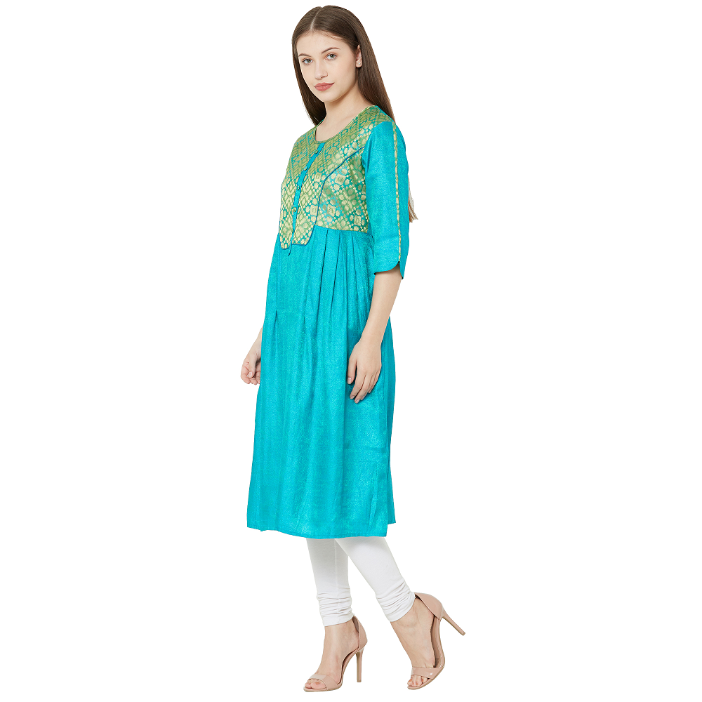 Lavanya The Label Women Blue & White Solid Kurta with Trousers & Dupatta -  Absolutely Desi