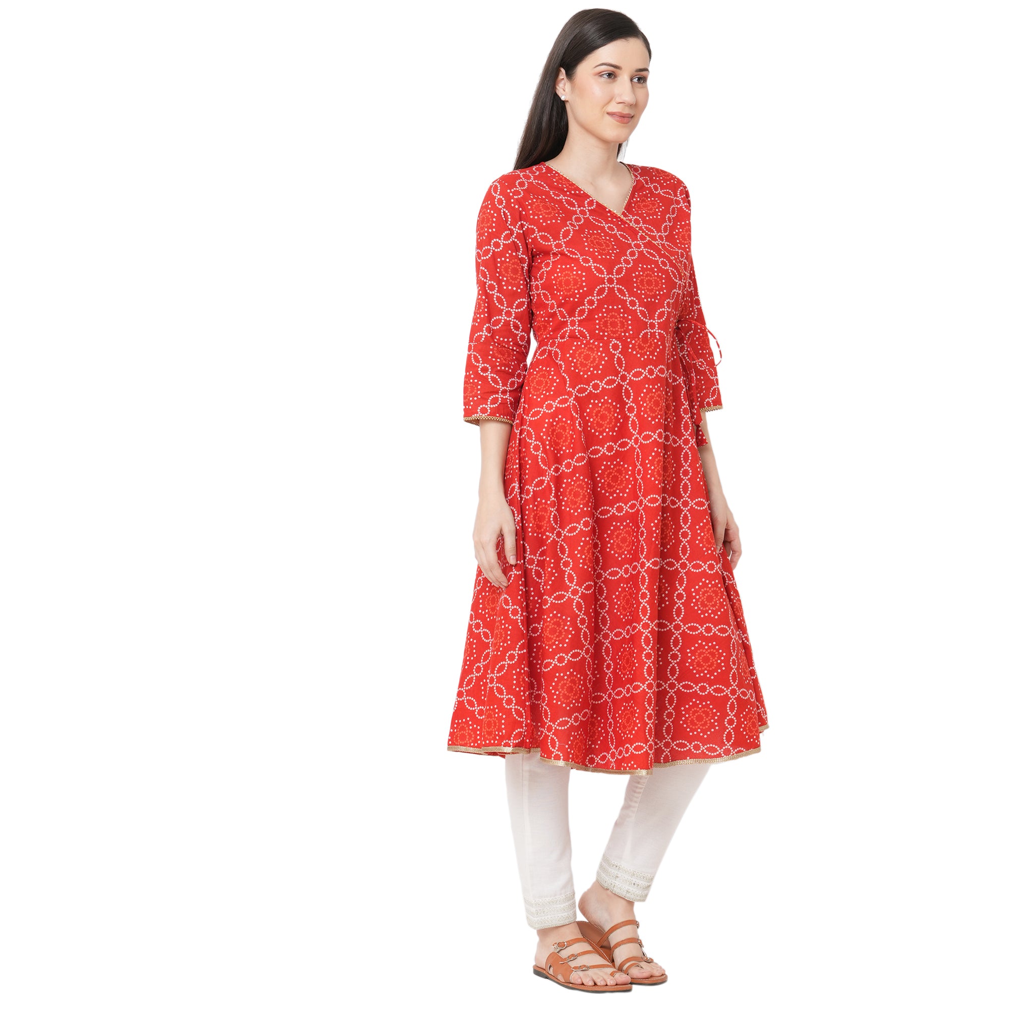 Latest hot sale bandhani kurtis