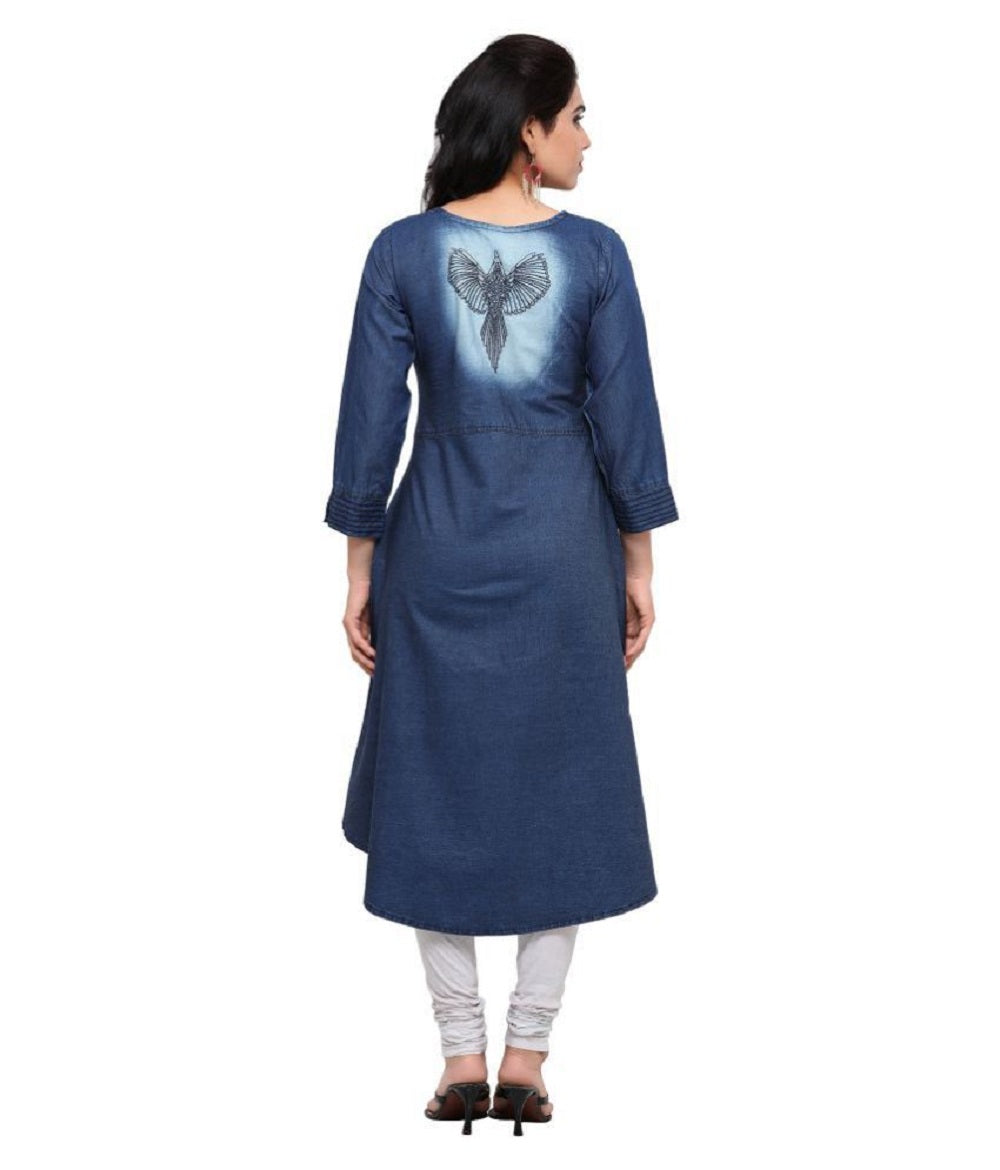 Buy online Blue Denim Kurti from Kurta Kurtis for Women by Angel Fashion  Hub for ₹519 at 20% off | 2024 Limeroad.com