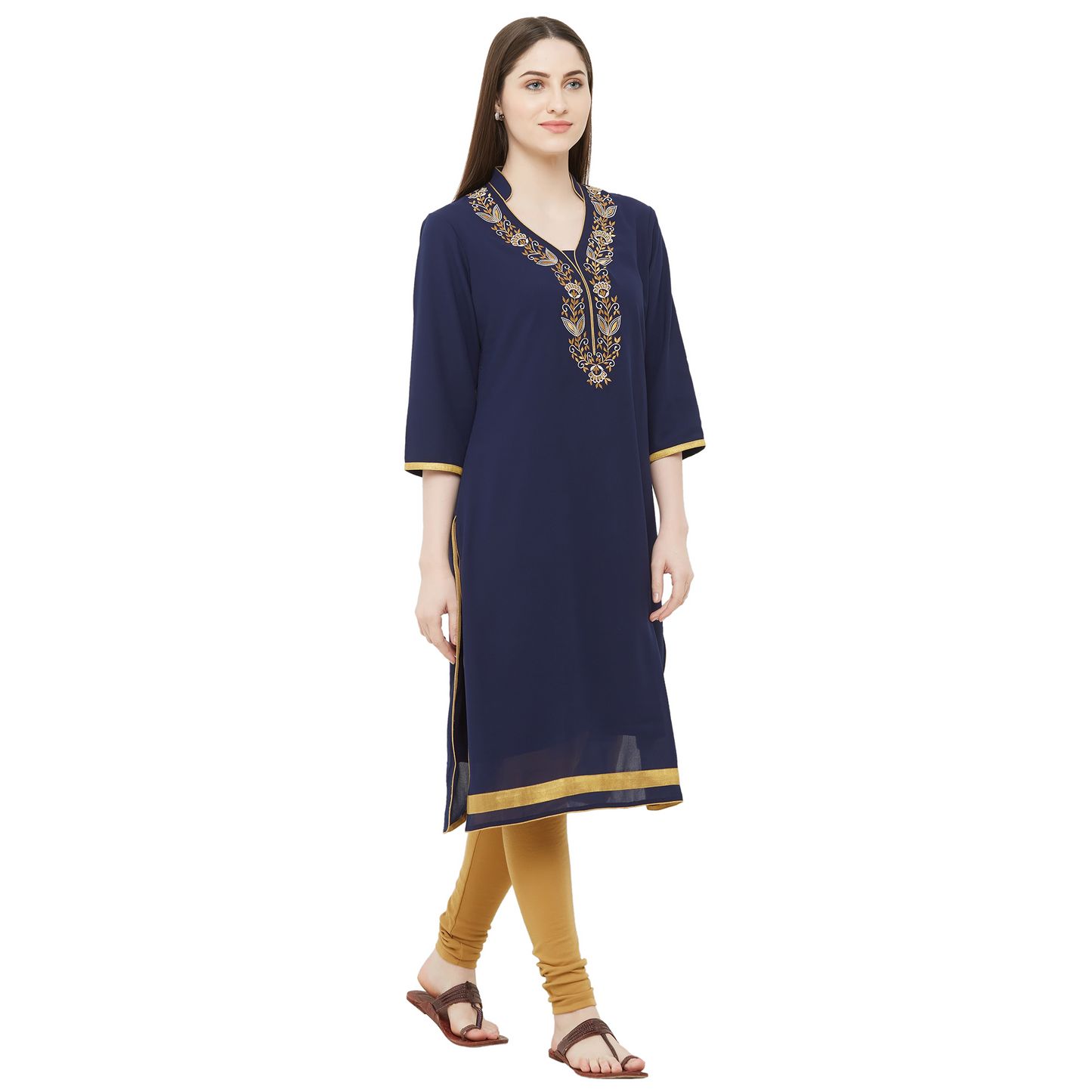 Georgette Kurti for women Navy Blue