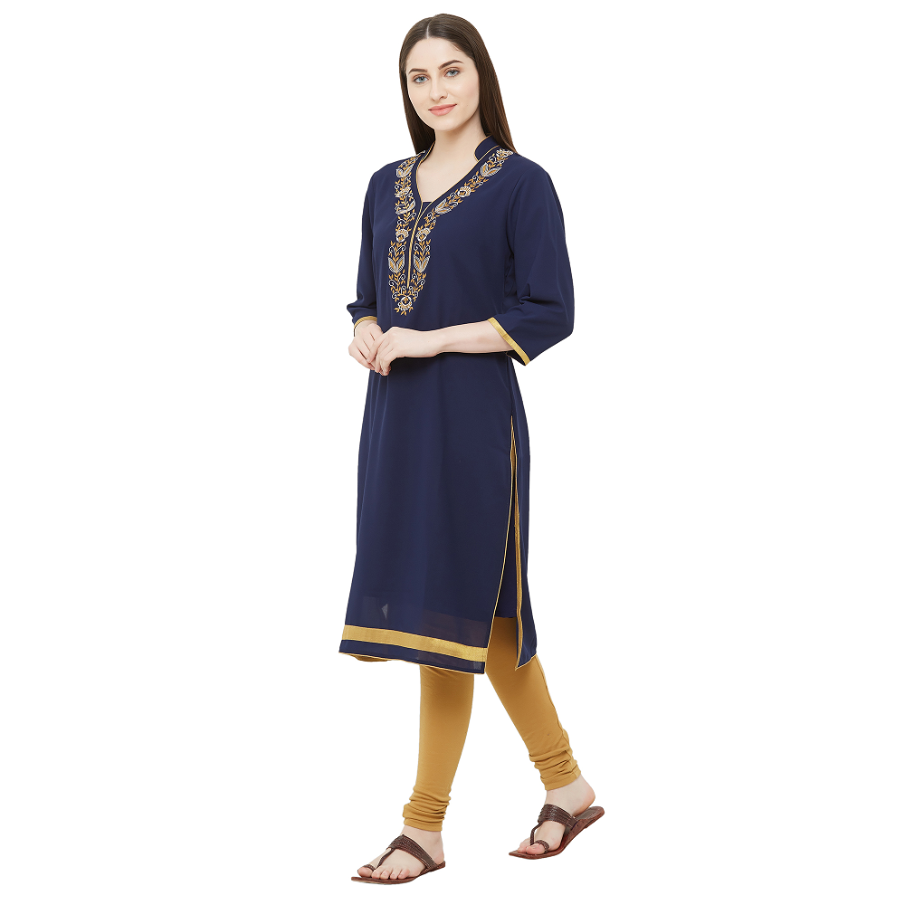 Georgette Kurti for women Navy Blue