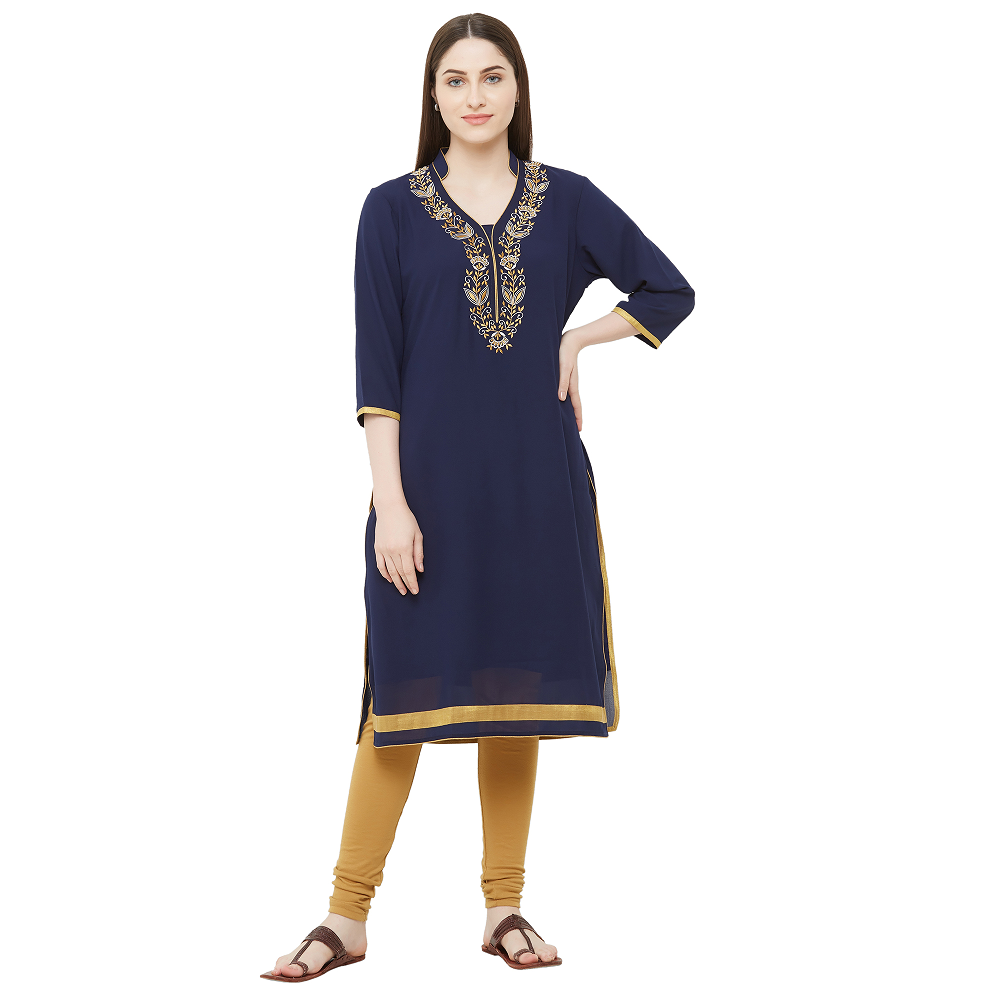 Georgette Kurti for women Navy Blue