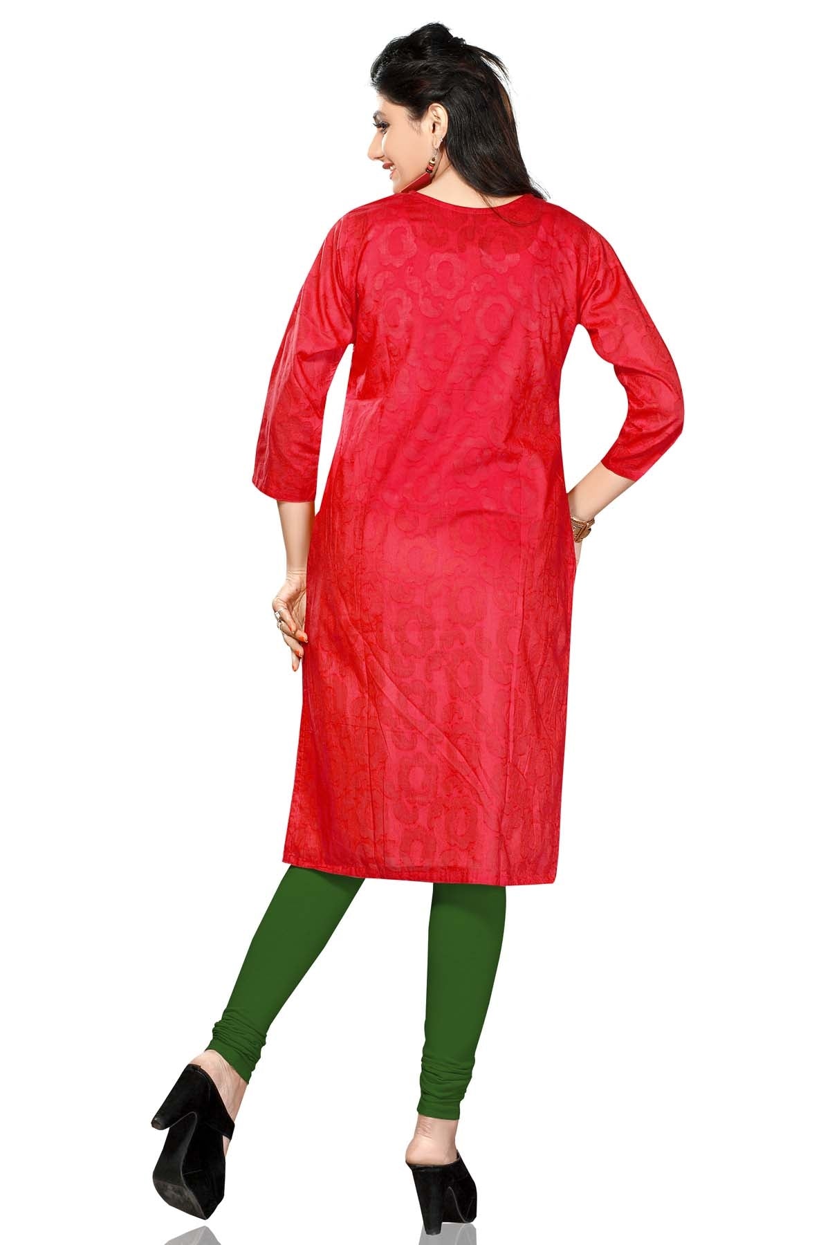 Cotton Fresh red kurti Size L